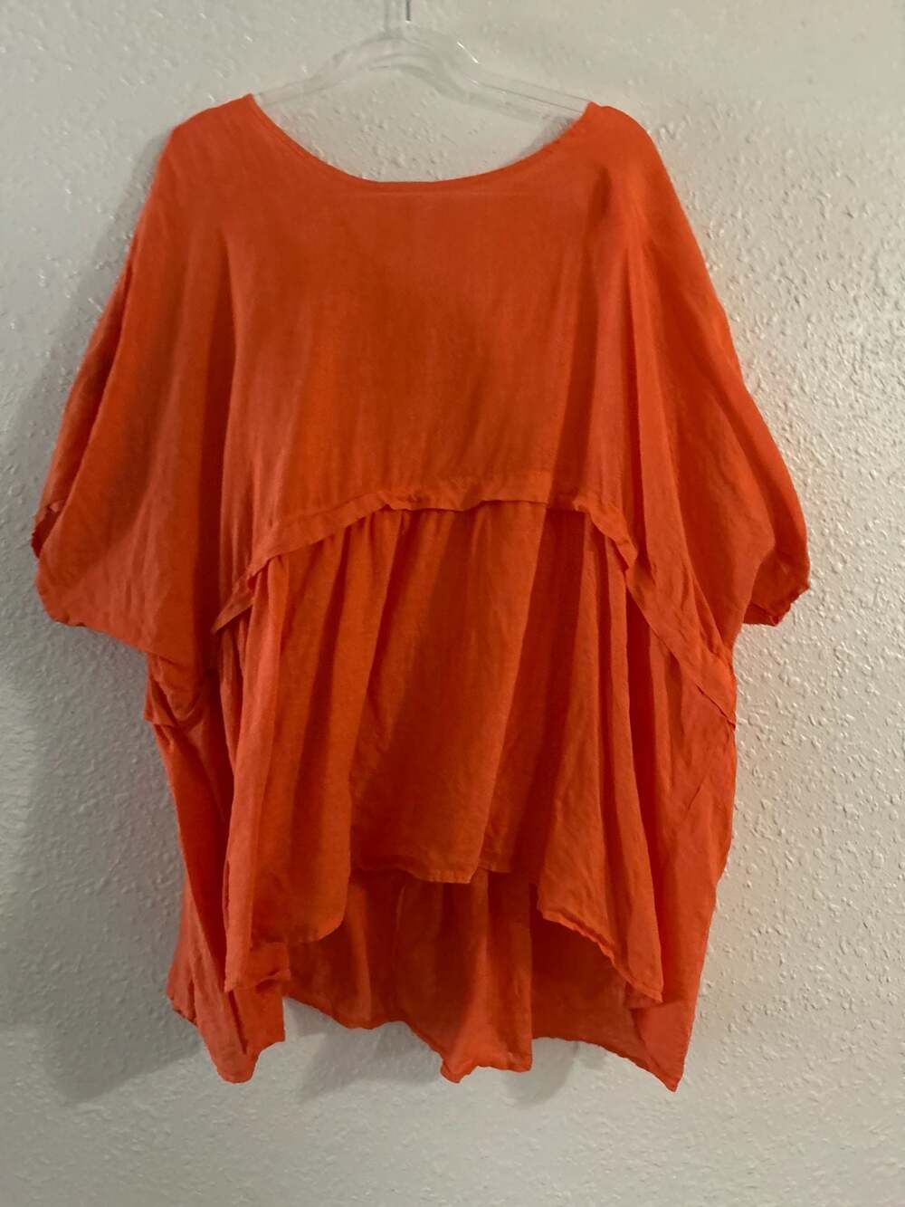 Puro Lino Made in Italy Oversized Linen Tiered Top